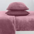 thumbnail image 2 of Great Bay Home Solid Velvet Plush Warm and Cozy Fleece Sheet Set (Twin, Rose), 2 of 7
