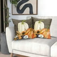 thumbnail image 5 of White Orange Pumpkin Fall Pillow Covers 16X16 Inch Sunflower Leaf Wood Decorative Couch Pillow Cases Set of 2 Autumn Thanksgiving Throw Pillows Home Decor for Room Porch Patio Couch Outdoor, 5 of 6