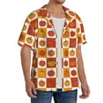 thumbnail image 2 of Sikiie Pumpkin Plaid Men's Cuban Shirt, Hawaiian Shirts, Business Casual Button Down Shirts, Short Sleeve Shirt-Large, 2 of 5