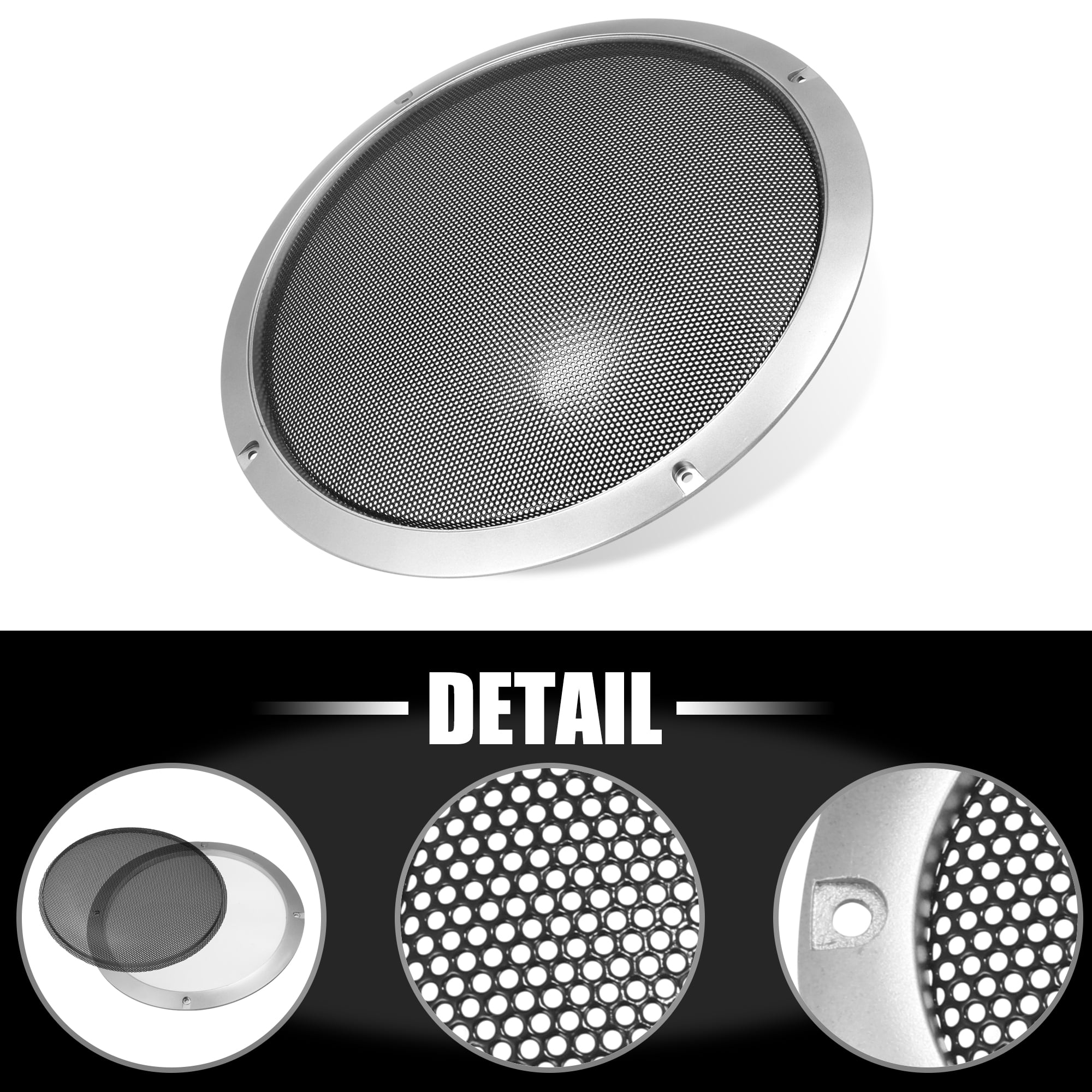 Unique Bargains 2pcs 11" Car Speaker Grille Cover Trim Round Subwoofer Grille