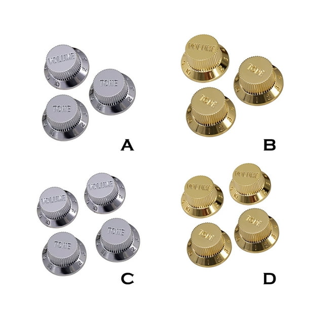 mmirethe Electric Guitar Potentiometer Caps Volume Knob String Supplies  Wear-resistant Tone Button Music Lovers Professionals Adults Gold 2T1V 