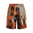 thumbnail image 5 of OIOLOYJM Mens Halloween Cargo Shorts Elastic Waist Drawstring Relaxed Fit Casual Breathable Gym Shorts Fashion Running Sweatshorts with Multi Pockets Brown 7XL, 5 of 5