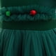 thumbnail image 5 of Odeerbi Las Niñas de Navidad Vestido de Princesa de Satén de Tul Tutu Vestido de Manga de Volantes de Encaje de Cuello Redondo Bordado Vestido de Malla, 5 of 9