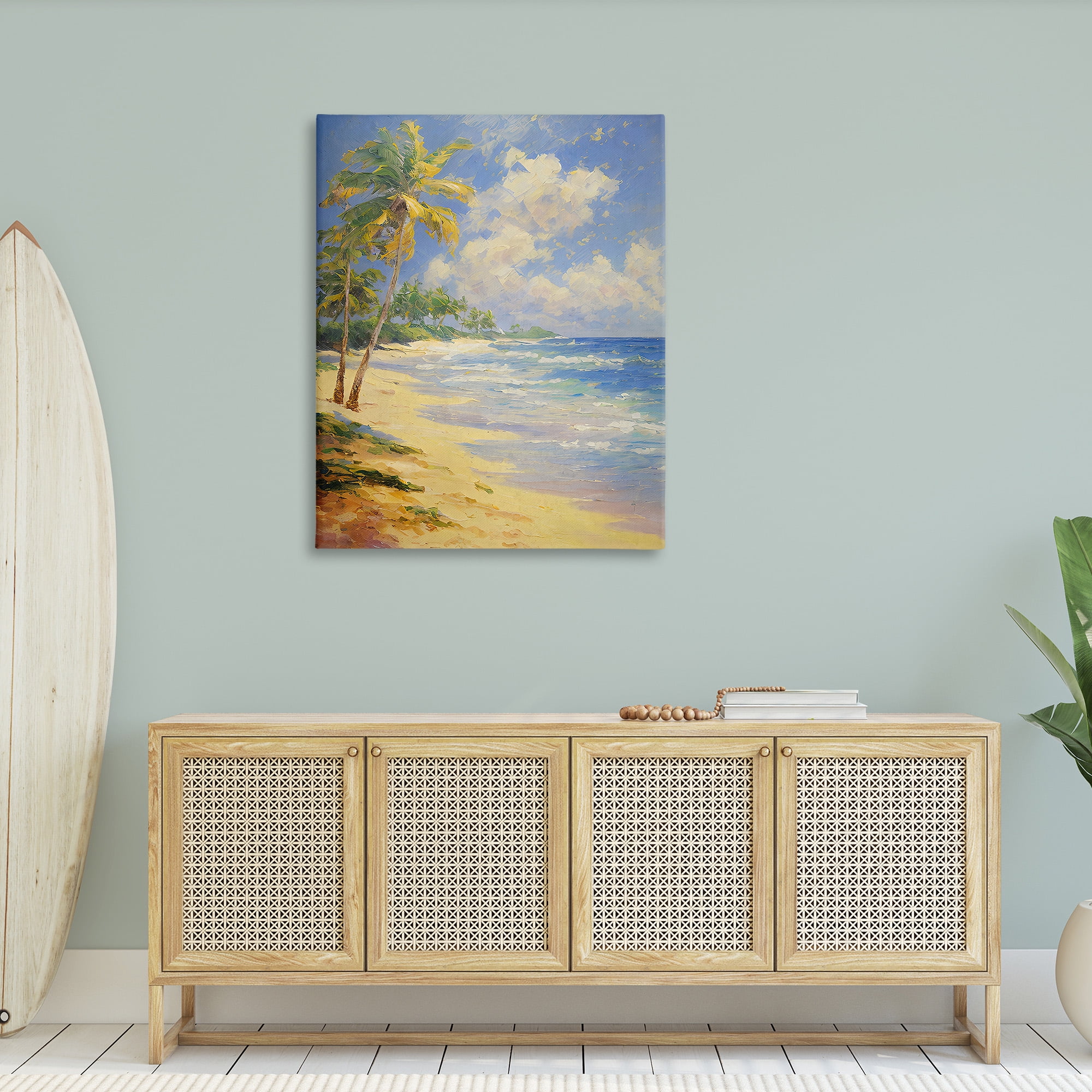 Stupell Industries Sunlit Shore Scenery Landscape Painting Gallery Wrapped Canvas Art Print Wall Art, 36 x 48