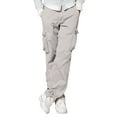 thumbnail image 3 of Mrrootc Men's Fashion Workwear Casual Pants Pockets Straight Fit Full Length Cargo Pants, 3 of 5