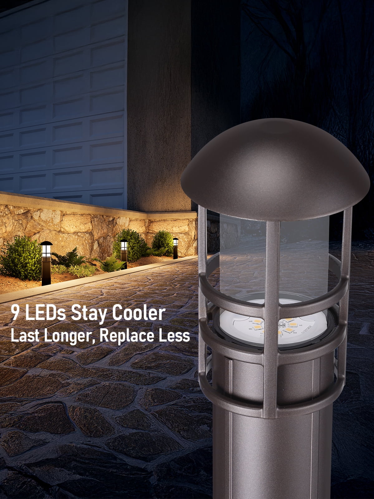 18 Pack 3W LED Landscape Light, IP65 Waterproof, 12-24V Low Voltage, 3000K Warm White, Aluminum Housing with Ground Stake