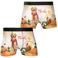 thumbnail image 3 of Happy Thanksgiving Golden Retriever with Turkey Pumpkins Autumn Vibes All Over Print Boxer Briefs Underwear for Men Dad Goldens Dog Lover Gifts Idea - 12018, 3 of 6