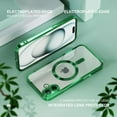 thumbnail image 4 of Dteck Magnetic Case with Tempered Screen Protector for iPhone 16 Plus,Shockproof TPU Transparent Case Compatible with MagSafe Full Camera Lens Protector Plating Back Cover,Darkgreen, 4 of 5
