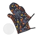 thumbnail image 3 of XMXT Heat Resistant Oven Mitts and Pot Holders Sets, Undersea Creatures Decoration Oven Mitt Hot Pads Kitchen Cooking BBQ Gloves, 4 Pcs, 3 of 8