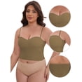 thumbnail image 3 of DARING DIVA Women's Plus Spaghetti Straps Wireless Padded Camisole XL Brown, 3 of 6