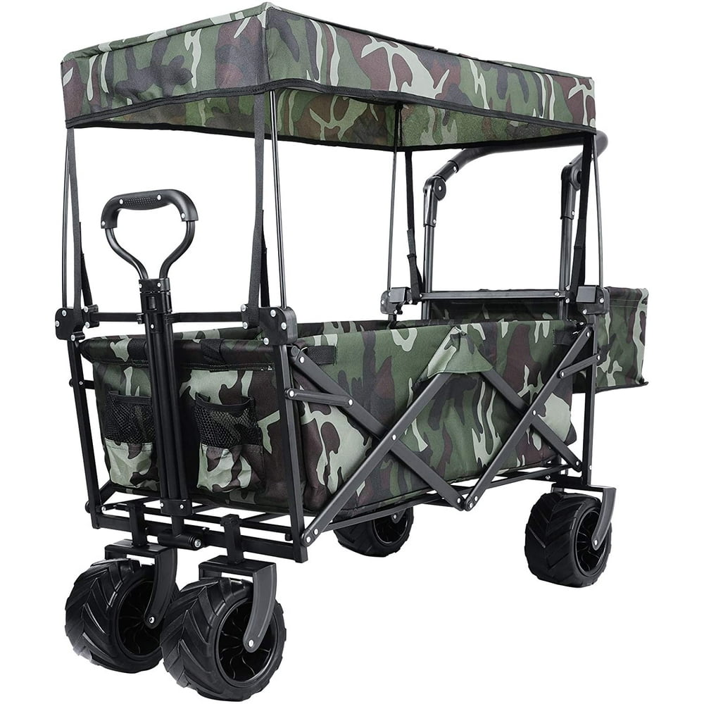 OKVAC Heavy Duty Folding Portable Hand Cart, Adjustable Push and Pull