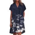thumbnail image 1 of Vestidos casuales de verano para mujer, túnica de fiesta, columpio, cuello en V informal, vestidos de mujer sólidos con bolsillos Pompotops  ghjkhdj15489, 1 of 6