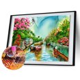 thumbnail image 2 of Cuadros Decorativos 5D Wdftyju bricolaje ronda completa taladro diamante pintura River Side Kit decoración del hogar de costura negro 4 estilos, 2 of 9