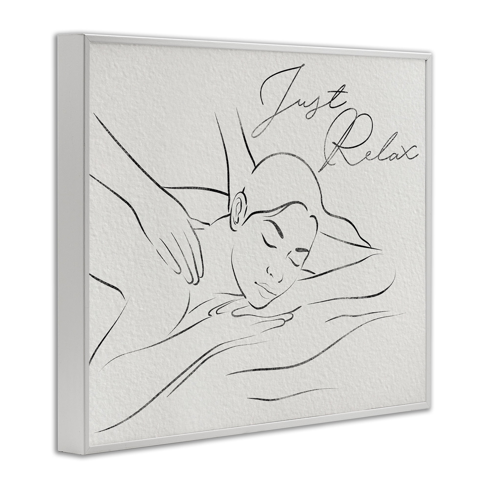 Stupell Industries Just Relax Massage Contour White Framed Giclee Art, design by Marcus Prime