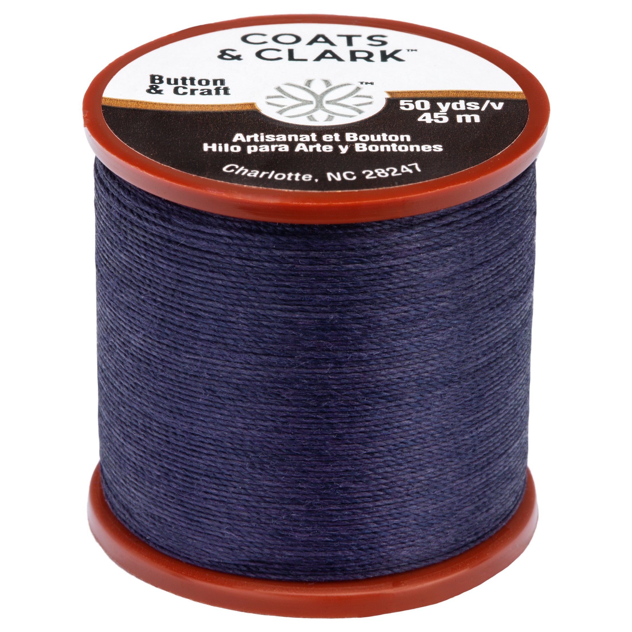 Coats & Clark Button & Craft Navy Polyester/Cotton Thread, 50 Yards