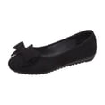 thumbnail image 2 of BLTIBY Womens Casual Slip-On Flat Shoes with Bow Detail Soft Sole Comfortable Faux Suede Upper Lightweight Wear Black 36, 2 of 3