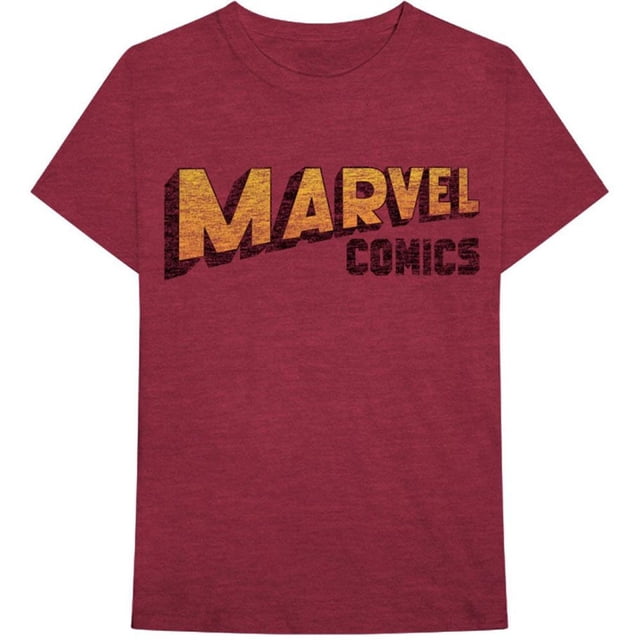 Marvel Comics T-Shirt en Coton pour Adulte à Logo Déformé