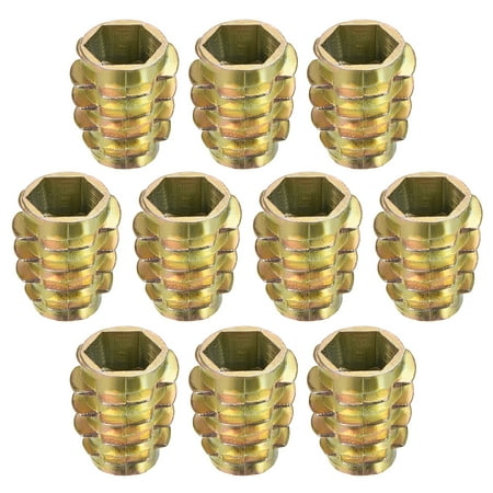 

Threaded Insert Nuts Zinc Alloy Hex-Flush M10 Internal Threads 20mm Length 10pcs