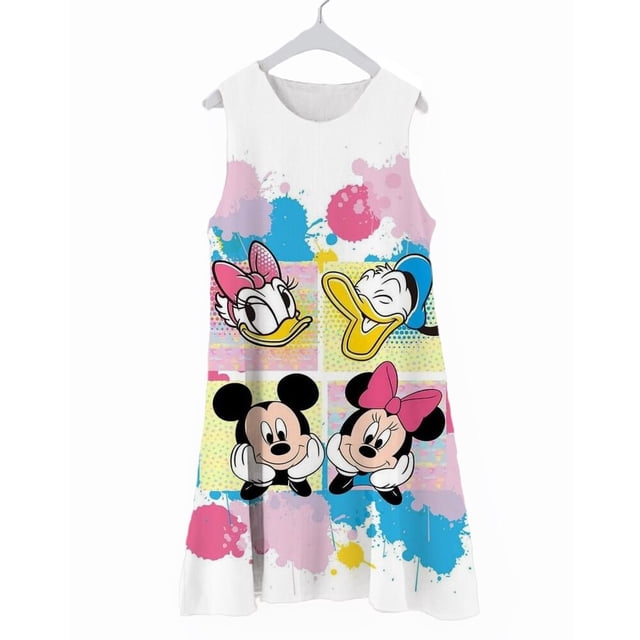 Verano primavera niñas Disney Minnie princesa camisón chaleco sin mangas para niños camisón de dibujos animados camisón home clothes140 Gao Jinjia LED