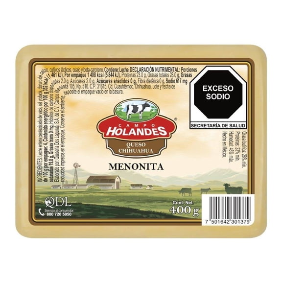 Queso Chihuahua Campo Holandés menonita 400 g