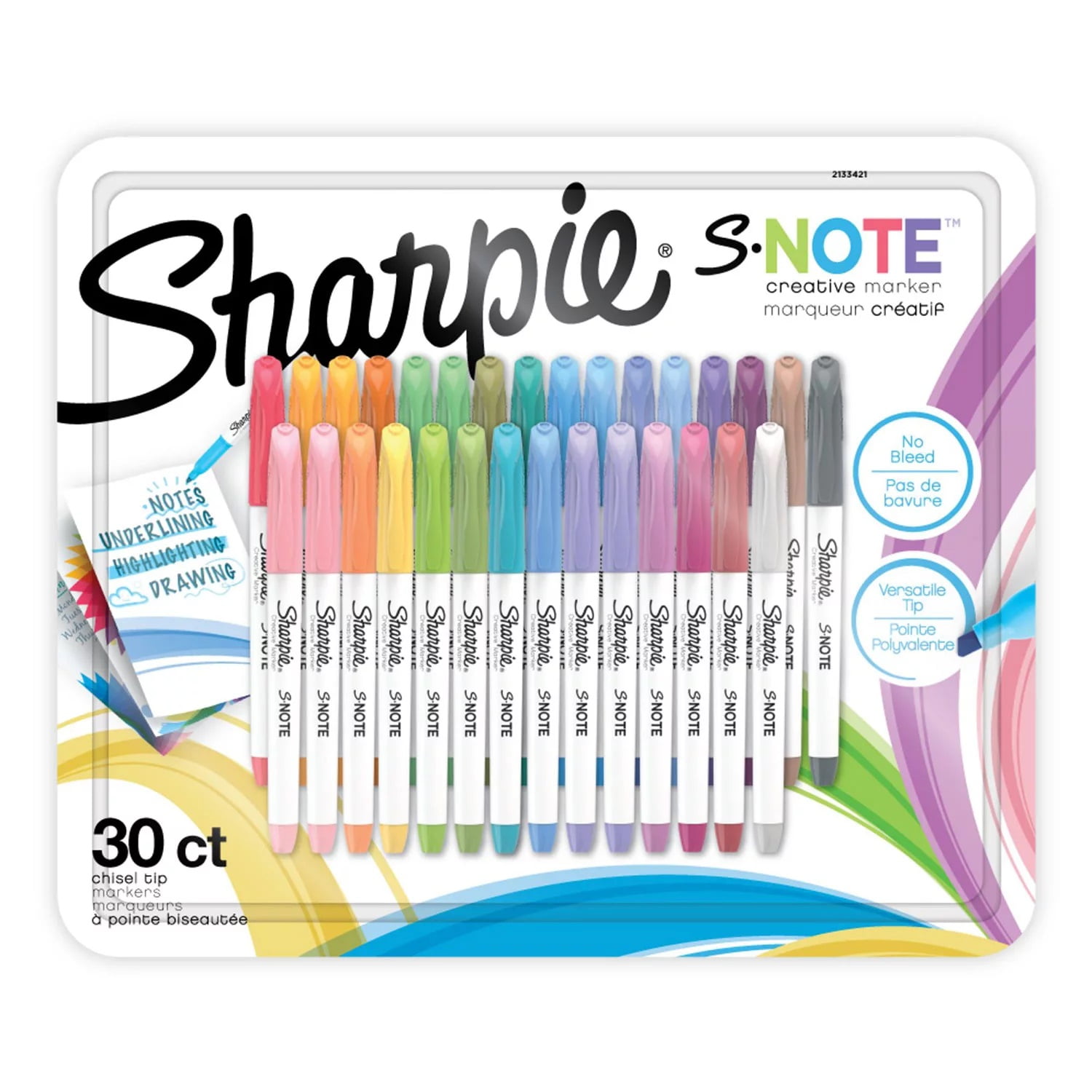 Sharpie S-Note Creative Marker, Assorted Colors (30 Count)