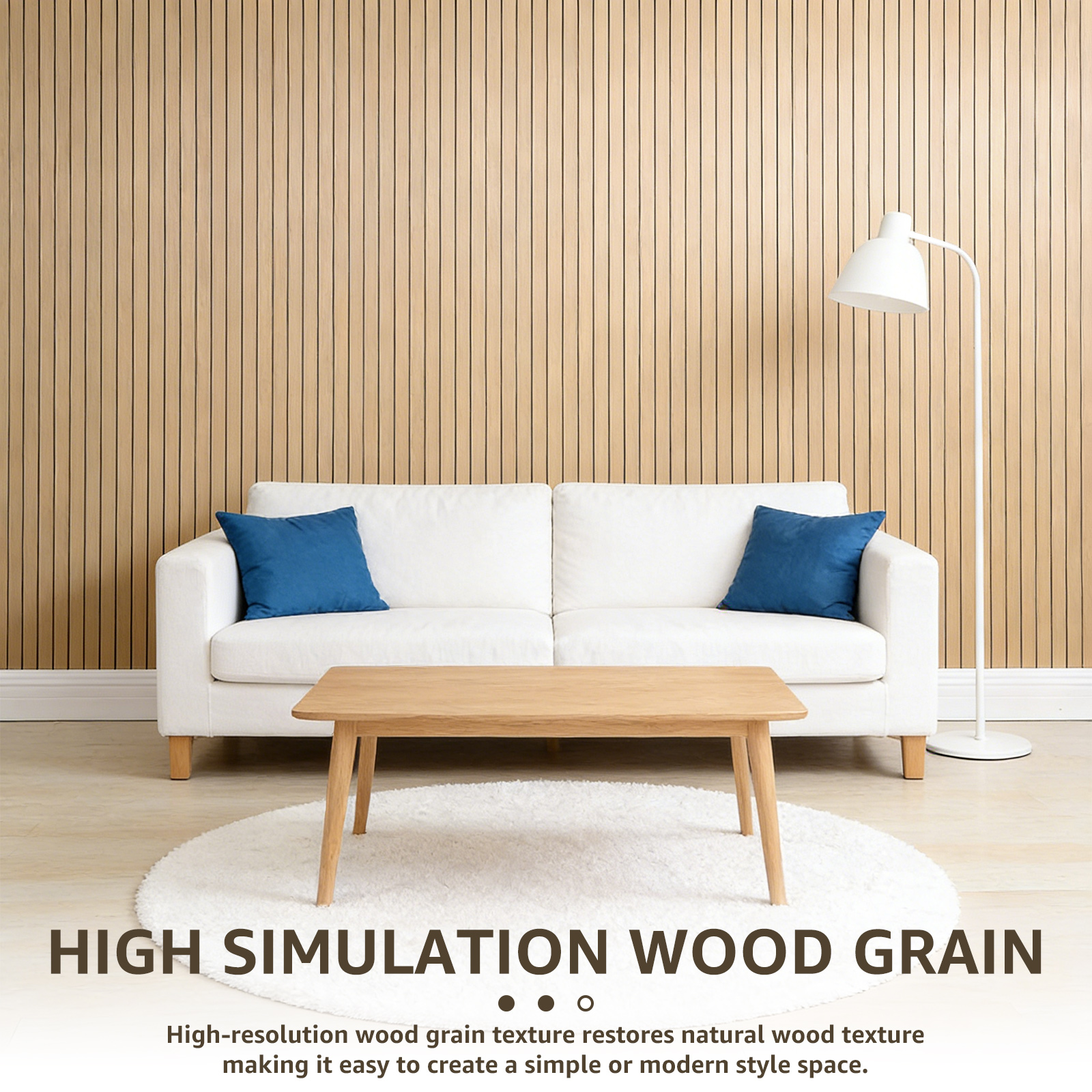 Peel and Stick PVC Slat Wall Panel, 118" x 15.75" Self Adhesive Faux Oak Wood Grain – 3D Soundproof Wall Panels for Ceilings