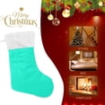 thumbnail image 4 of Coolnut 17.7 Inch Christmas Stockings, Plain Aqua Solid Color Presonalized Large Stocking Sock for Family Holiday Xmas Party Decorations 1PC, 4 of 7