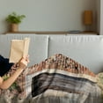 thumbnail image 3 of Rustic Soft Flannel Fleece Blanket, Old Door and Window Brick Wall Suburban Area European Aged House Entrance, Cozy Plush for Indoor and Outdoor Use, 60" x 80", Brown Cream Redwood, by Ambesonne, 3 of 5