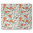 thumbnail image 1 of Underwater Mouse Pad, Ocean Animal Whales Swimming Pattern Marine Life Illustration, Rectangle Non-Slip Rubber Mousepad, Salmon Coconut Turquoise, by Ambesonne, 1 of 2