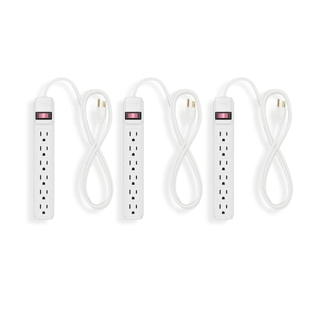 UPC: 0718103308595 | Staples 6-Outlet Power Strip 6  Cord White 3/Pack 42320