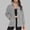 Grey, variant on Amzcrzy Fleece Jacket Women Women's Solid Color Button Up Long Sleeved Double Pocket Stand-Up Collar Top Womens Fleece Jacket Winter Jackets for Women Jackets for Women Womens Long Sleeve Tops