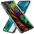 thumbnail image 2 of MUNDAZE Motorola Moto G Fast Neon Rainbow Glow Peacock Feather Shockproof Clear Hybrid Protective Phone Case Cover, 2 of 6