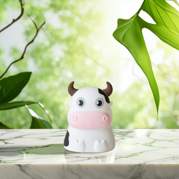 TINKSKY 2Pcs Battery Powered Cow Table Lamp for Room Decoration 3.18X3.18X4.40inch