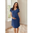 thumbnail image 3 of Ekouaer Nursing Nightown Labor and Delivery Gown for Hospital Short Sleeve Maternity Sleepwear Pleated Breastfeeding Dress for Womens, 3 of 7
