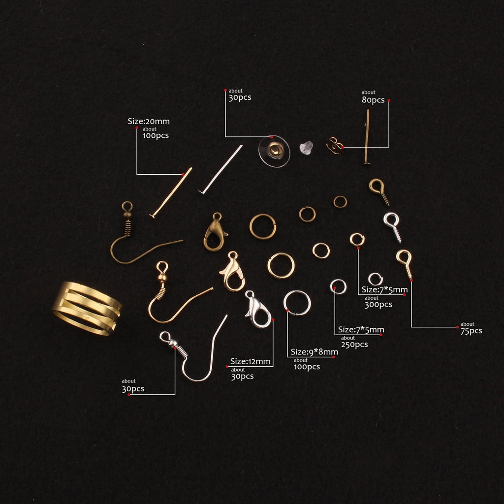Jump Rings for Jewelry Making Necklace Repair Kit Jewelry Making Supplies with Jump Rings Lobster Clasps Earring Hooks