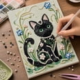 thumbnail image 5 of Pearl Diamond Art Cat 15 X 11 X 0.5 Inch Framed Diamond Art Kit Wall Art for Home Decor Cat Gifts for Cat Lovers Diy Handcraft Wall Decoration for Living Room 1 Pack, 5 of 6