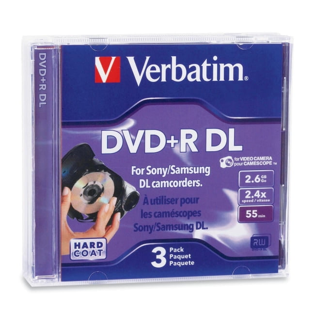 Verbatim 2.6GB 2.4X Mini Double Layer Recordable Disc DVD+R DL 3Disc