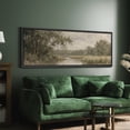 thumbnail image 2 of Large Framed Canvas Wall Art Vintage Country Landscape Print for Living Room Decoration - 60"x20" Black Frame, 2 of 7