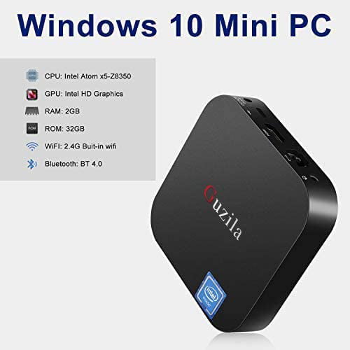 GUZILA Mini PC,Windows 10 Pro with Intel Atom Z8350 Processor,2GB DDR3,32GB eMMC,Fanless Mini Computer 