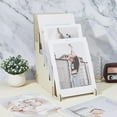 thumbnail image 5 of 3-Tier Wooden Greeting Card Display Stand Sticker Display Stand Art Prints Display Holder Vendors Postcard Organizer Multipurpose Brochure Holder 34x20x52.5cm DIY, 5 of 7