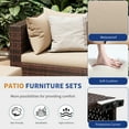 thumbnail image 4 of UDPATIO Patio Furniture Sets, Modular Rattan Outdoor Patio Sectional Furniture with 44" Fire Pit Table,, Wicker Patio Conversation Set for Backyard, Deck, Poolside w/Glass Coffee Table, 7PC Khaki, 4 of 7