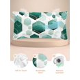 thumbnail image 2 of Body Pillow Pillowcase, Gold White Geometric Hexagon Modern Silk Pillowcases for Hair and Skin with Zipper, Turquoise Marble Soft Breathable Cooling Pillow Cover for Women, 20 x 40 Inches, 2 of 6