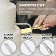 thumbnail image 4 of Orblue Wedding Cake Knife and Server Set - Premium, Beautifully Engraved Cutting Set - Elegant Keepsake for Newlyweds Gold, 4 of 10