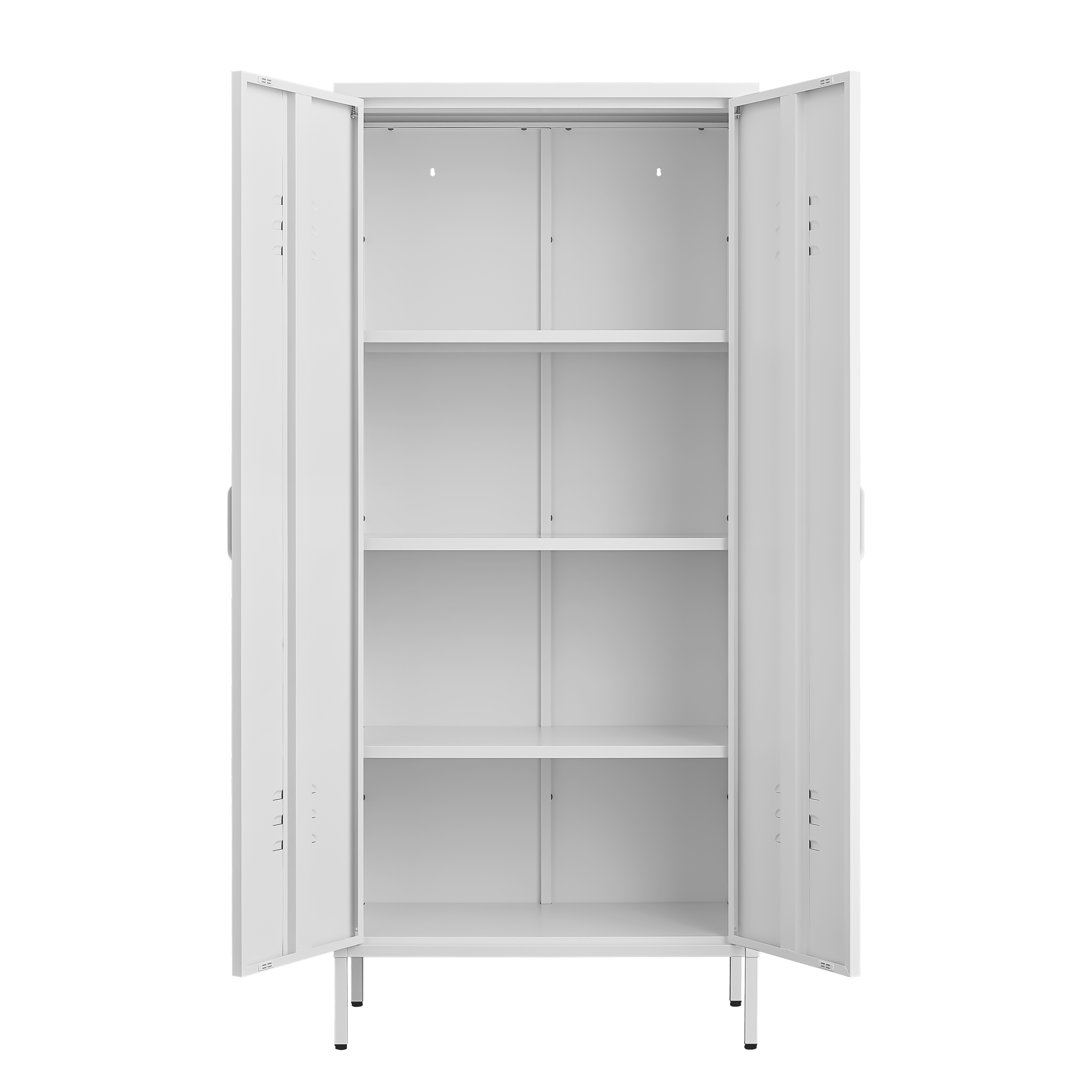 Storage Cabinet with Adjustable Shelves, Magnetic Door Stopper, Aluminum Alloy Handles, and Breathable Design for Home Organization - Ideal for Living Room, Bedroom, or Entryway