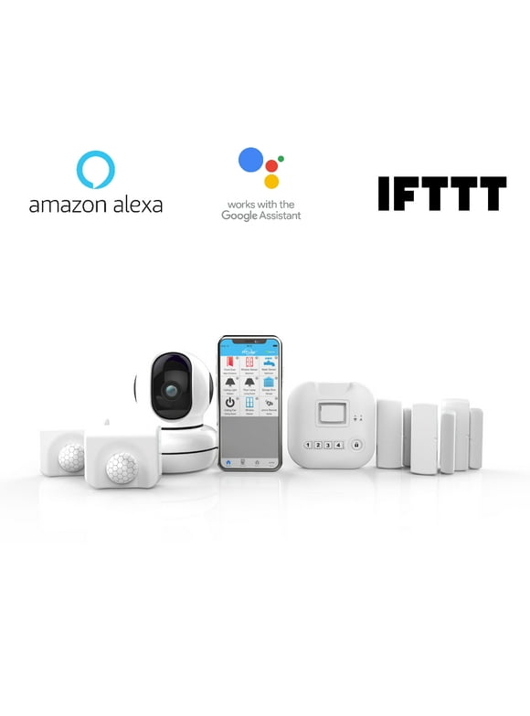 SkylinkNet Smart Home Security Alarm System Kit Model SK-240 with Wireless Camera, Compatible with Alexa, Google Assistant and IFTTT