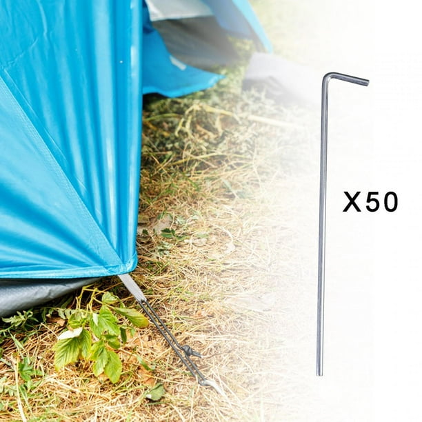 50x Estacas de carpa Estacas de carpa de metal Aleación de aluminio Ganchos de carpa multipropósito Estacas de carpa portátiles duraderas Clavijas de 035 cm x 15 cm shamjiam Estacas para tienda