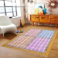 thumbnail image 2 of Casavani Cotton Handblock Printed Rug Yellow Area Rug for Entryway Kitchen Bathroom 4x7 feet, 2 of 6