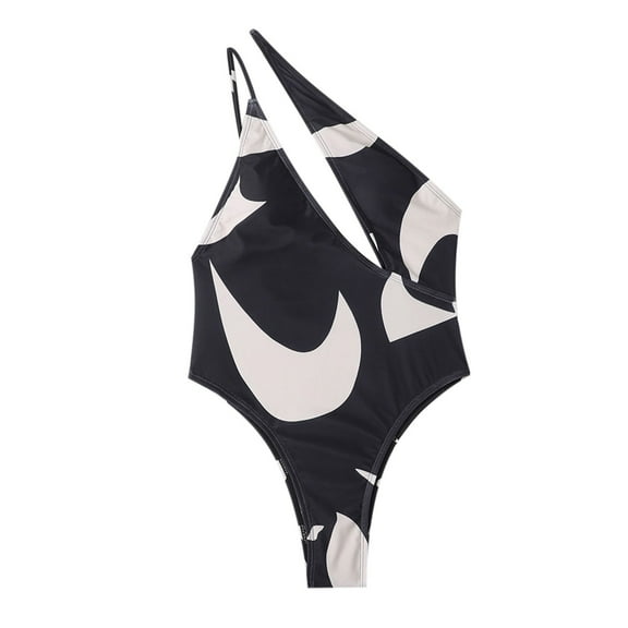 Babysbule Swimsuits for Women Clearance Women Sexy Color Block Printing Backless Bikini One-Piece Swimwear Swimsuit Beachwear Set