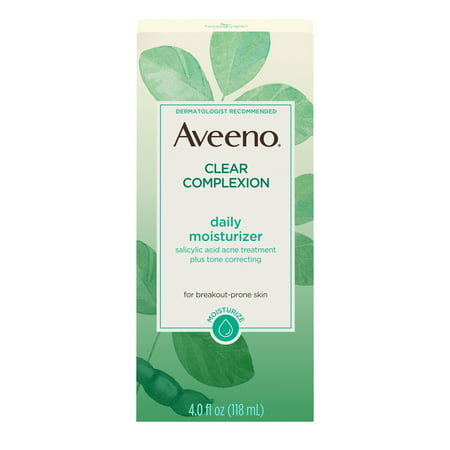 Aveeno Clear Complexion Acne-Fighting Face Moisturizer with Soy, 4 (The Best Moisturizer For Acne Prone Skin)