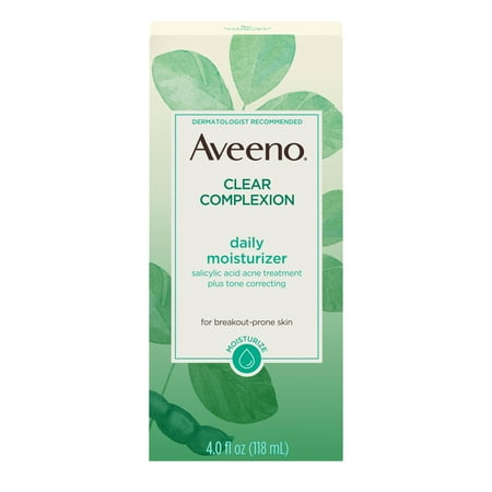 Aveeno Clear Complexion Acne-Fighting Face Moisturizer with Soy, 4 (Best Oil Control Moisturizer For Oily Skin)